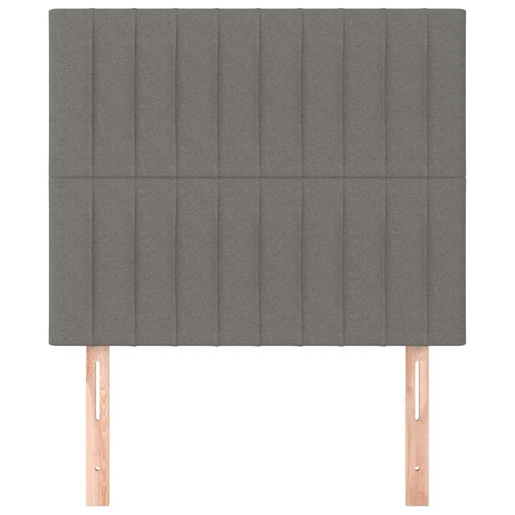 Adjustable Height Grey Fabric Headboard with Wooden Legs