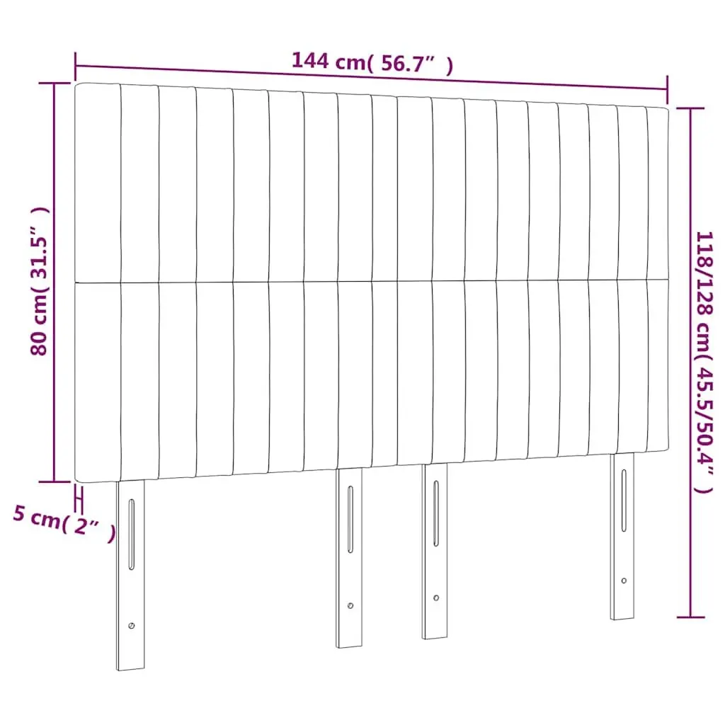 Headboard Fabric Grey Adjustable Height Wooden Legs