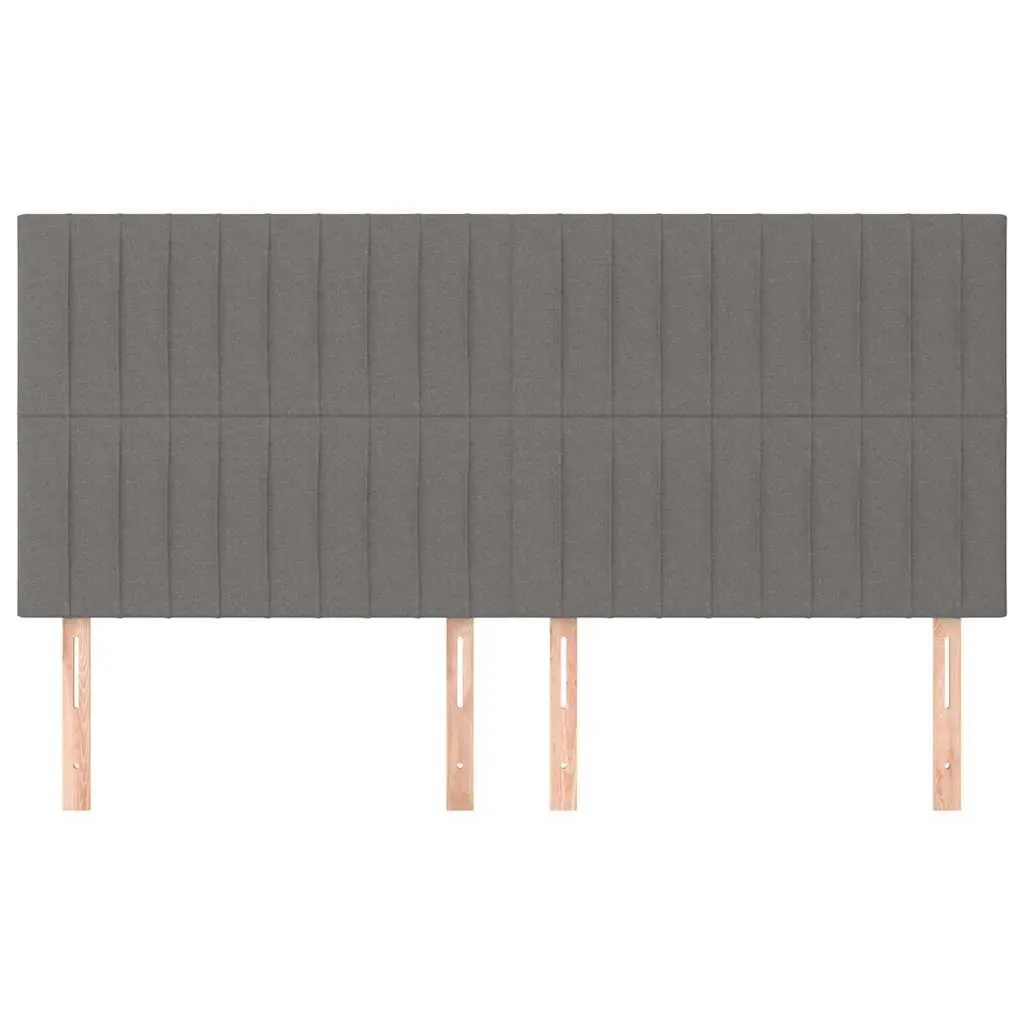 Headboard Fabric Dark Grey 200x5x118128 cm with Wooden Legs