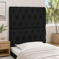 Stylish Black Fabric Headboards with Wooden Legs, 80 cm