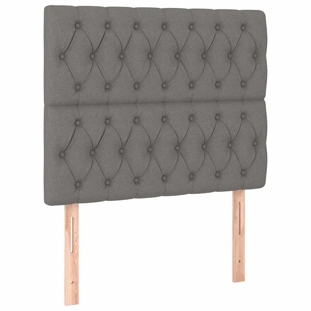 Adjustable Grey Fabric Headboard with Wooden Legs
