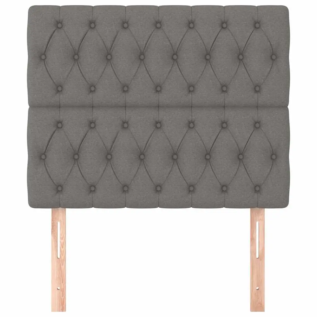 Adjustable Grey Fabric Headboard with Wooden Legs