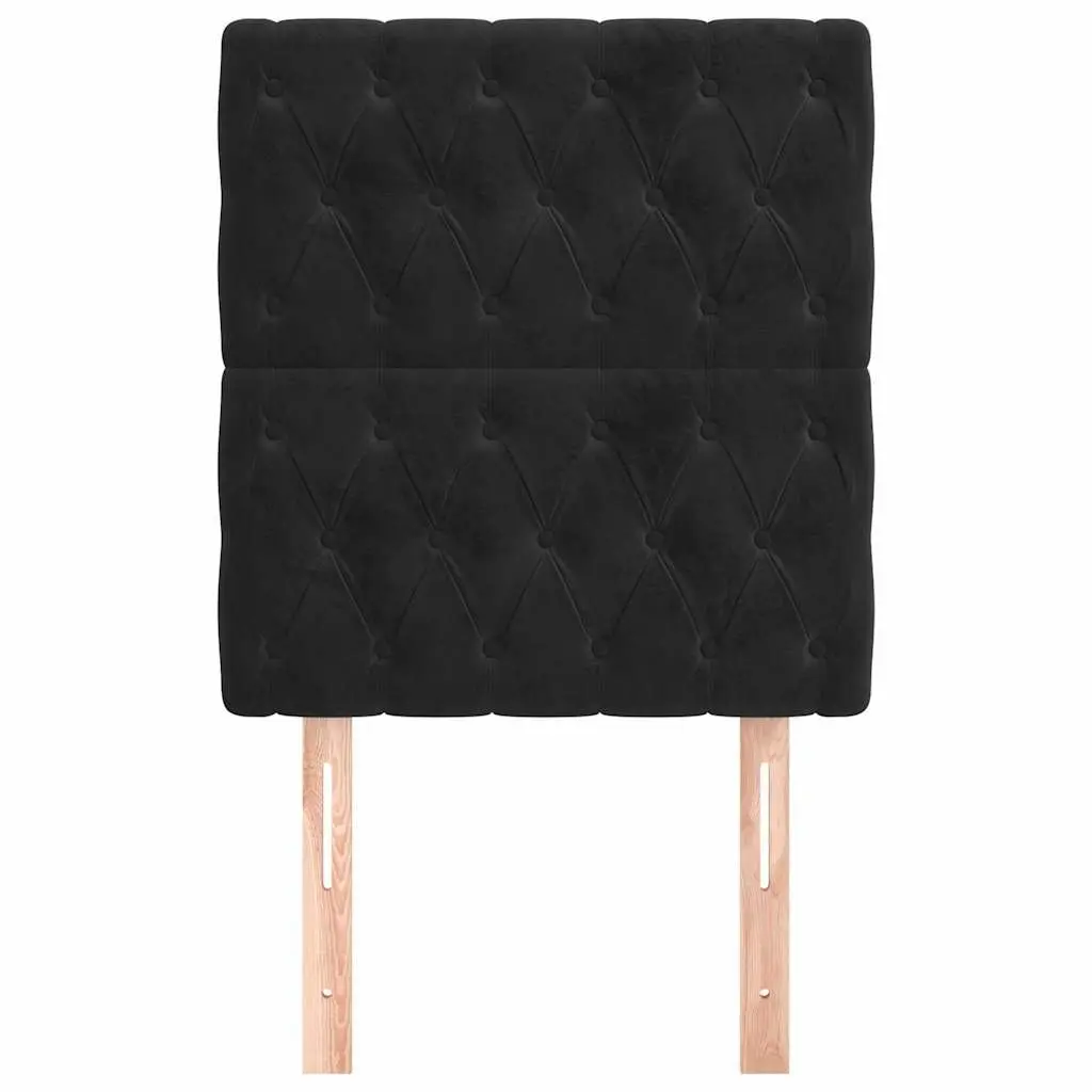 Black Velvet Headboard 80x7x118/128 cm