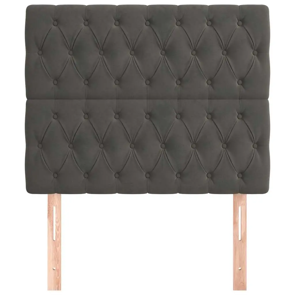 Adjustable Dark Grey Velvet Headboard for Bed Support