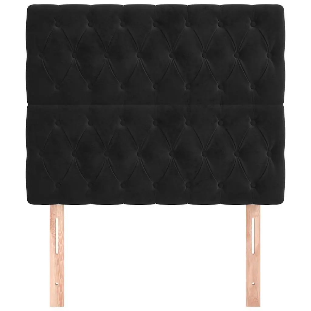 Black Velvet Headboard with Adjustable Height