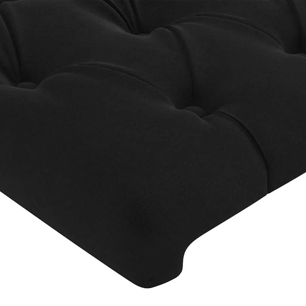 Velvet Headboard Black 200cm Adjustable Height Bedroom Support