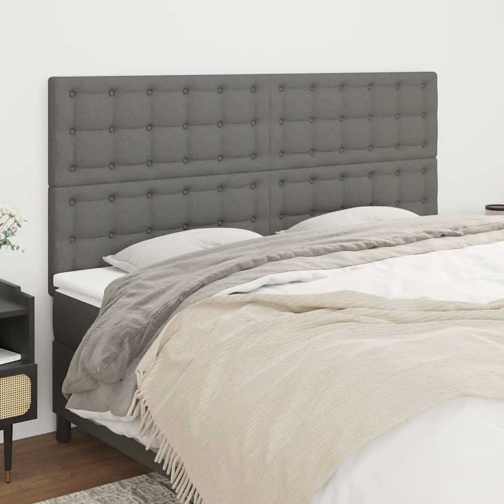 Dark Grey Fabric Headboard with Adjustable Height