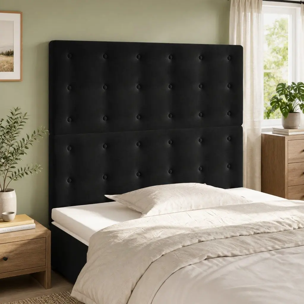 Black Velvet Headboard 100cm with Adjustable Height