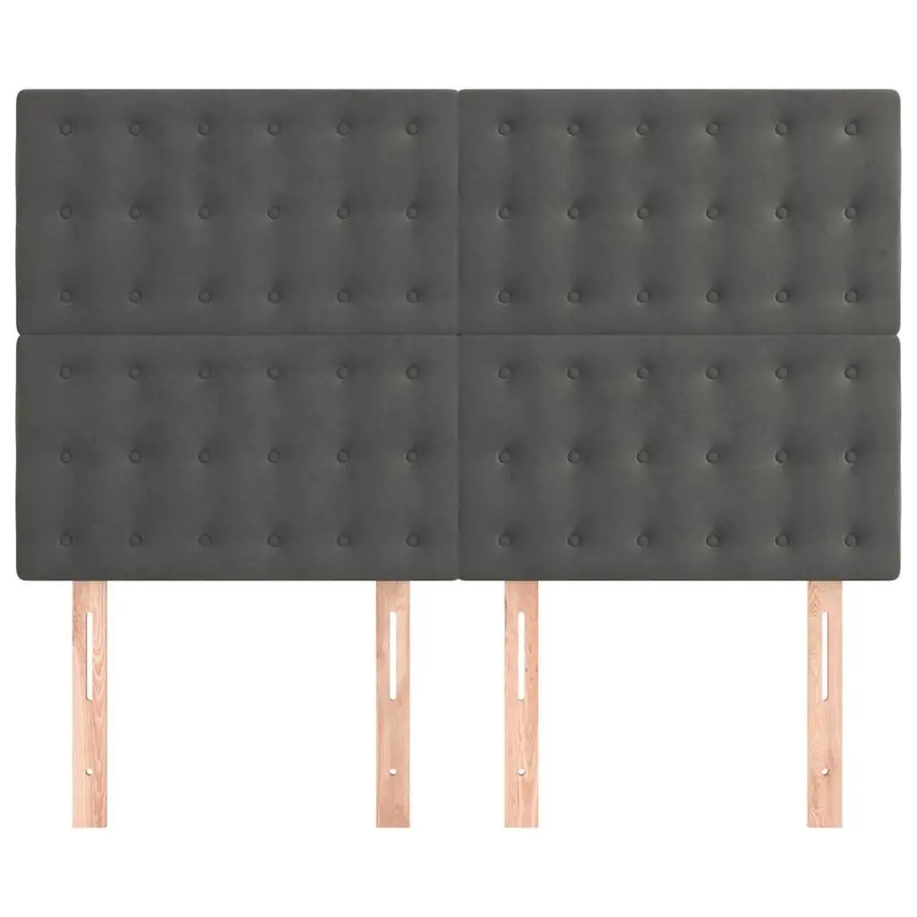 Dark Grey Velvet Headboard with Adjustable Height