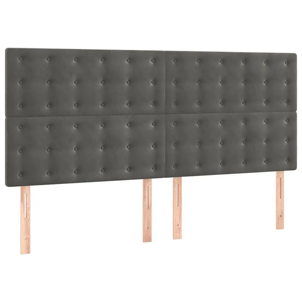 Adjustable Dark Grey Velvet Headboard 160cm