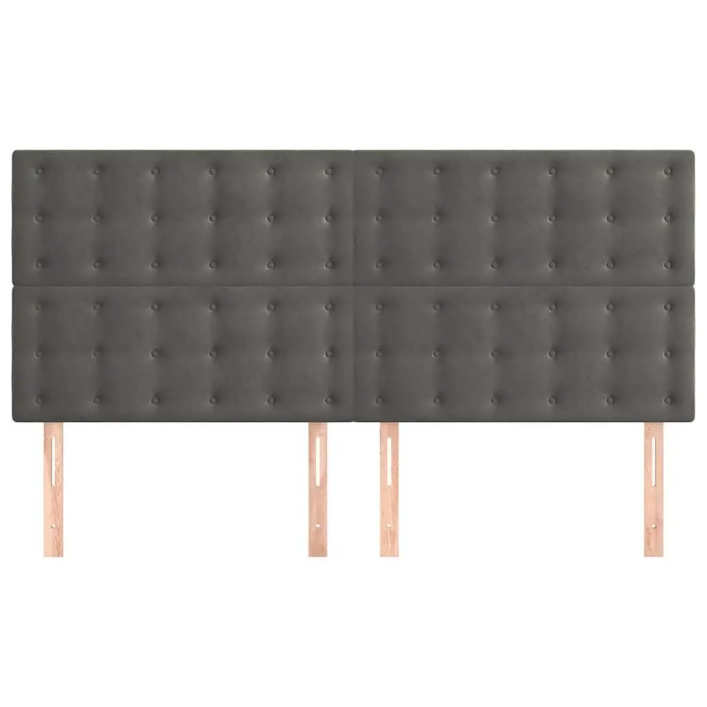 Adjustable Dark Grey Velvet Headboard 160cm