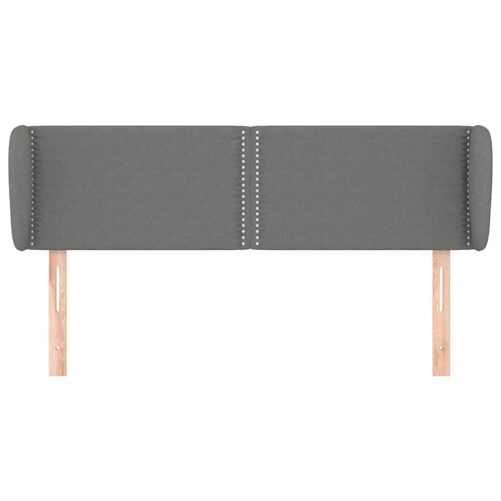 Fabric Headboard 147cm Dark Grey Adjustable Height with Ears