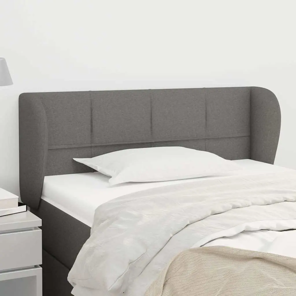 Grey Fabric Headboard Bedroom Furniture with Ears Adjustable Height Wooden Legs