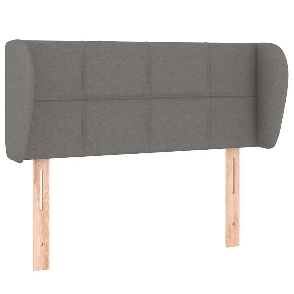 Grey Fabric Headboard Bedroom Furniture with Ears Adjustable Height Wooden Legs