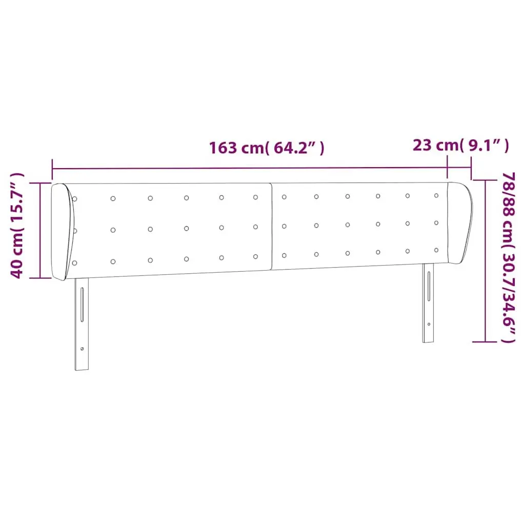 Headboard Faux Leather 163cm Black