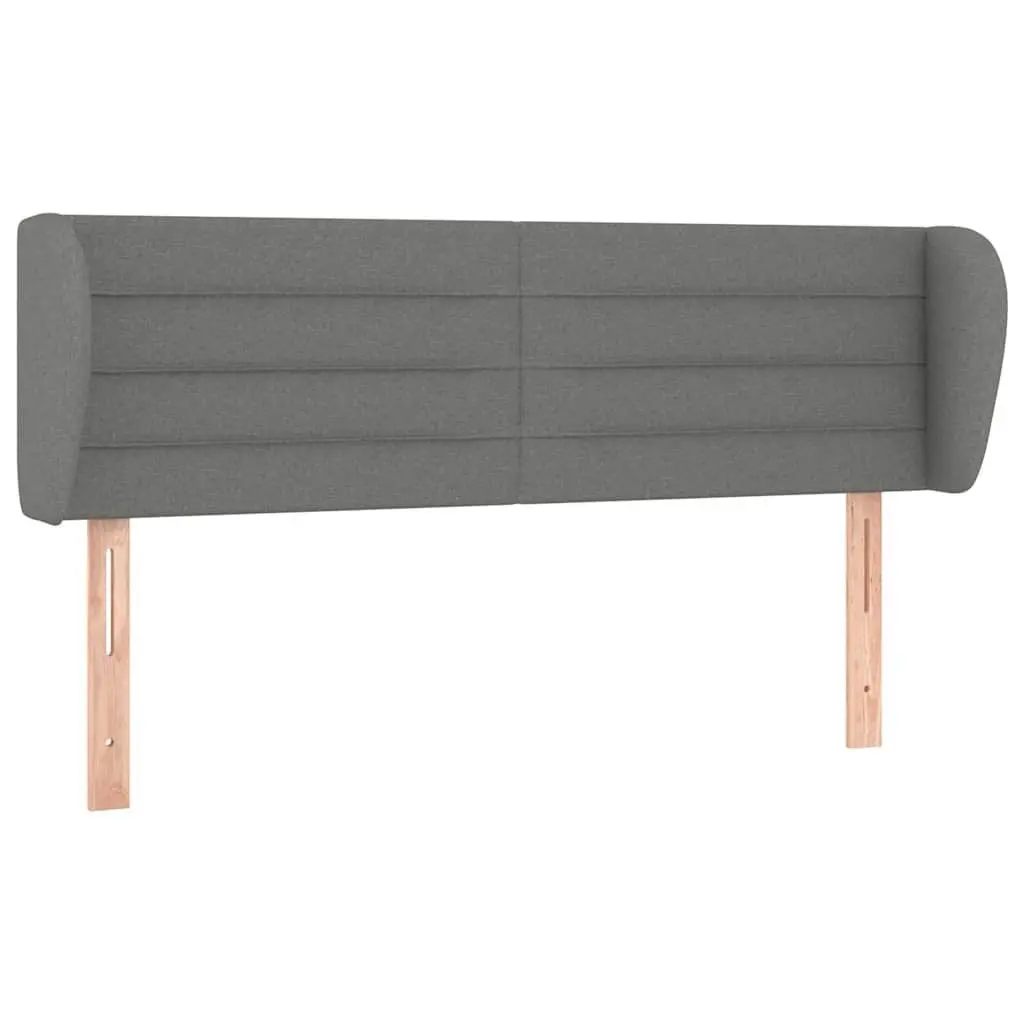 Dark Grey Fabric Headboard with Ears 147cm