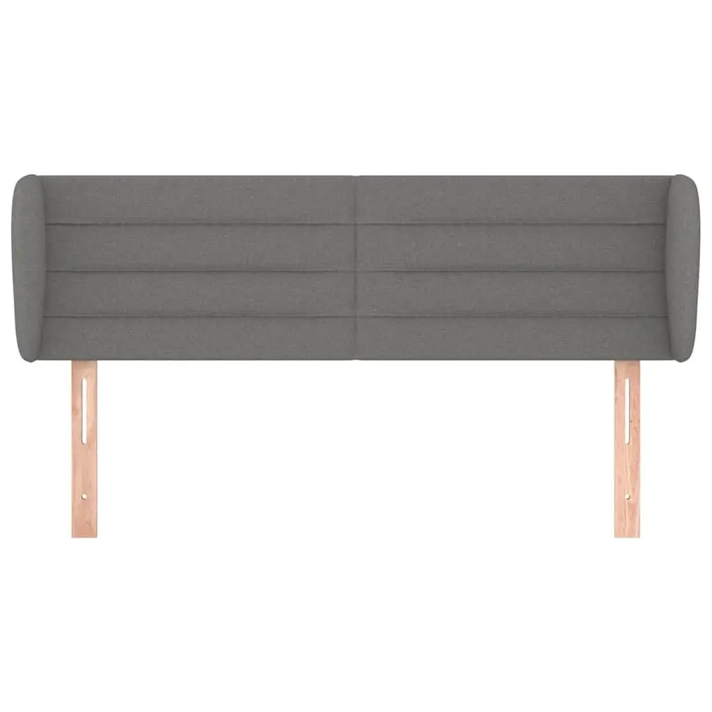 Dark Grey Fabric Headboard with Ears 147cm