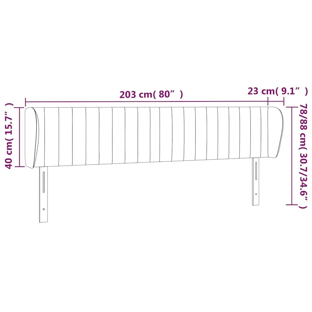 Headboard Fabric Grey Adjustable Height Wooden Legs