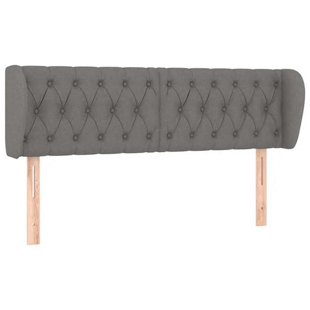 Grey Headboard with Ears 147cm Durable Fabric