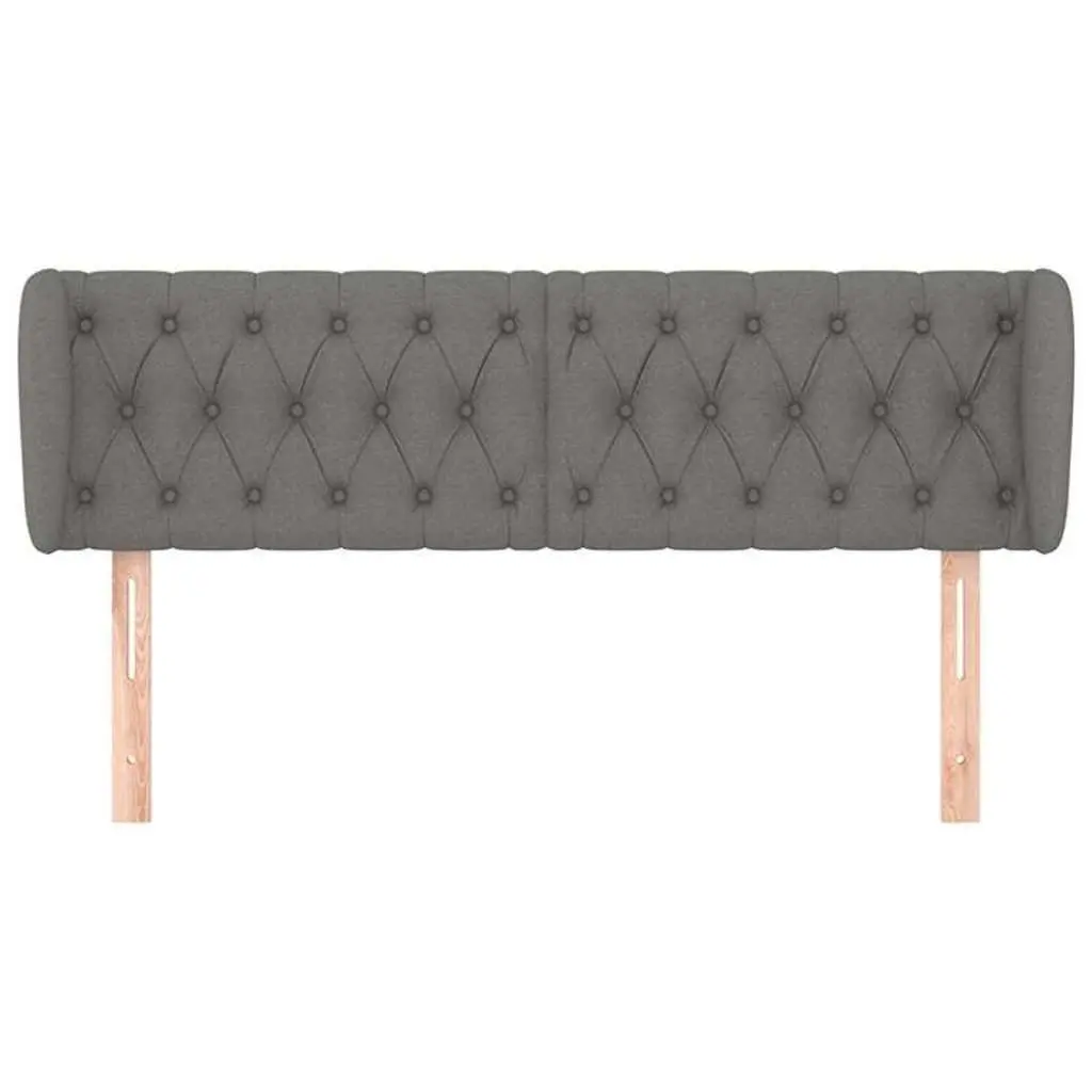 Grey Headboard with Ears 147cm Durable Fabric