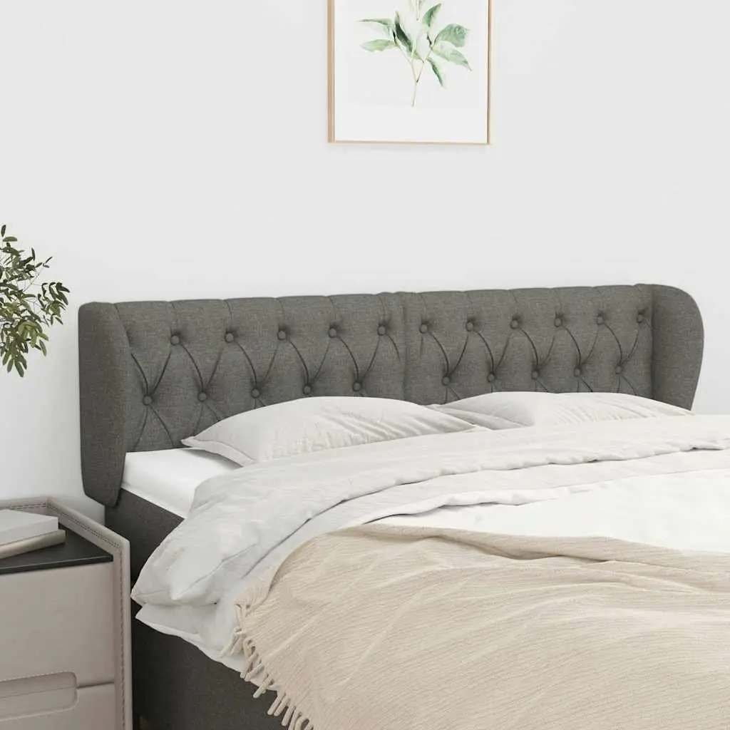 Grey Fabric Headboard with Ears 163cm