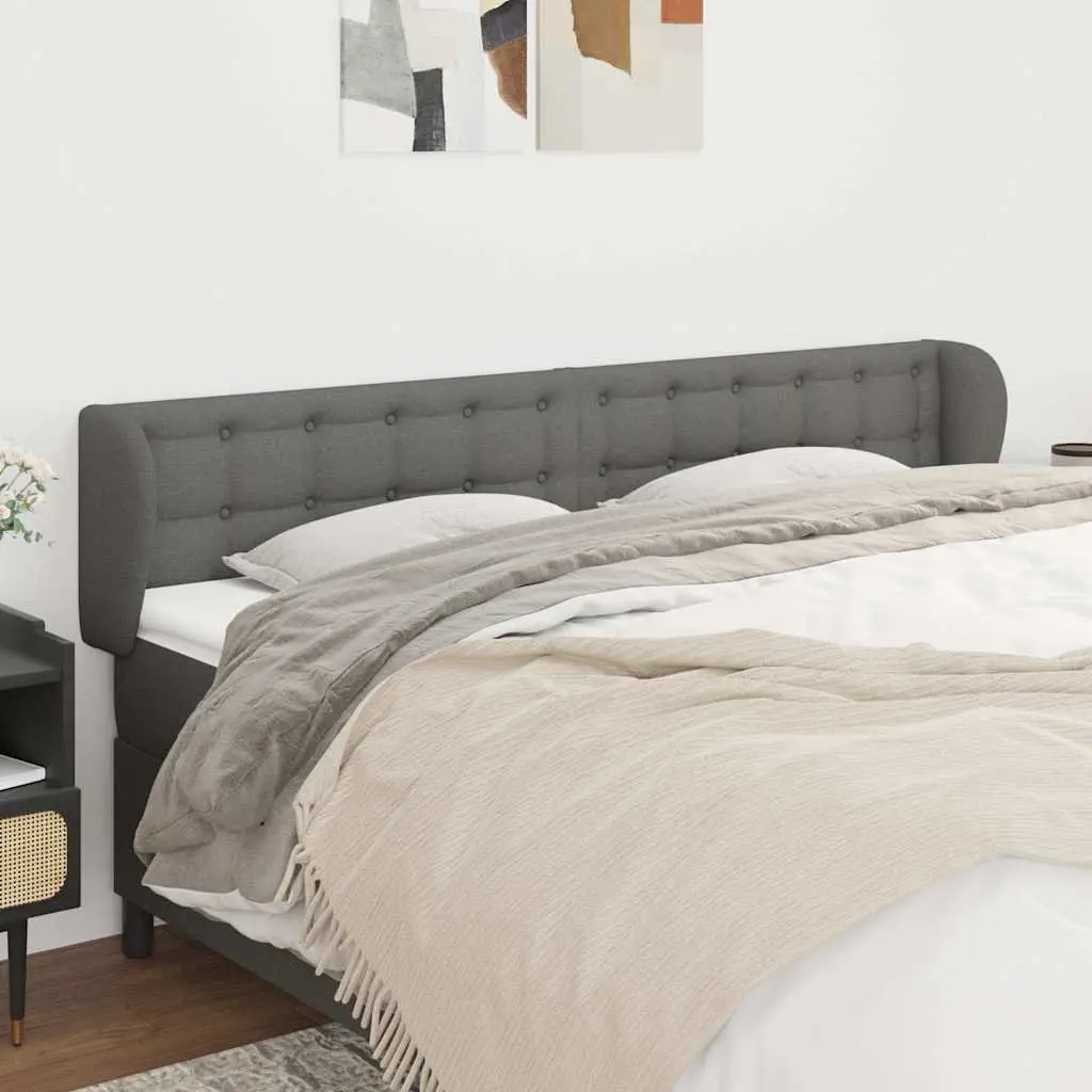 Grey Fabric Headboard with Ears 203cm