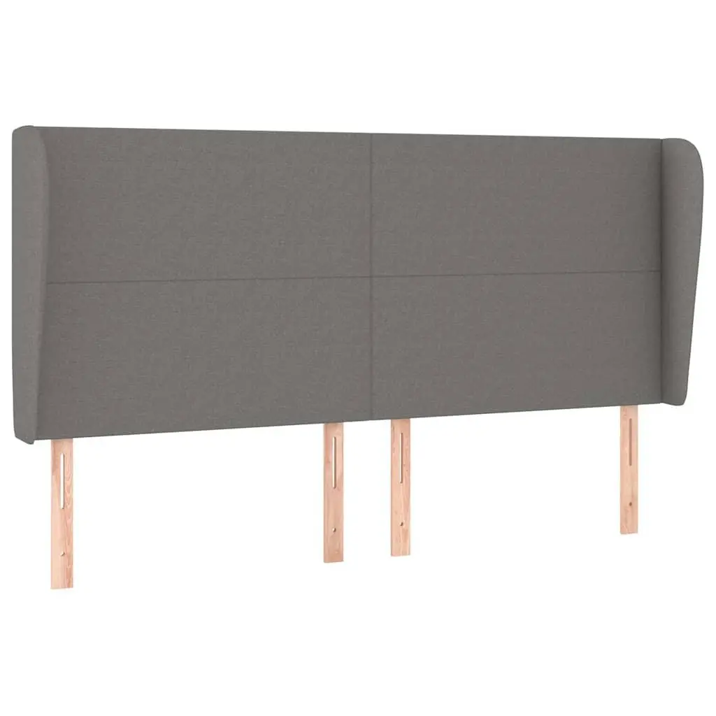 Grey Fabric Headboard with Ears 163 cm