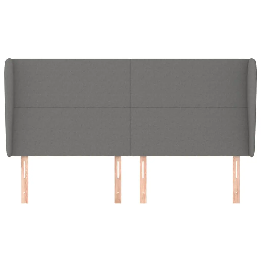 Grey Fabric Headboard with Ears 163 cm
