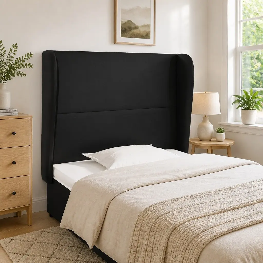 Headboard Faux Leather 83 cm Black