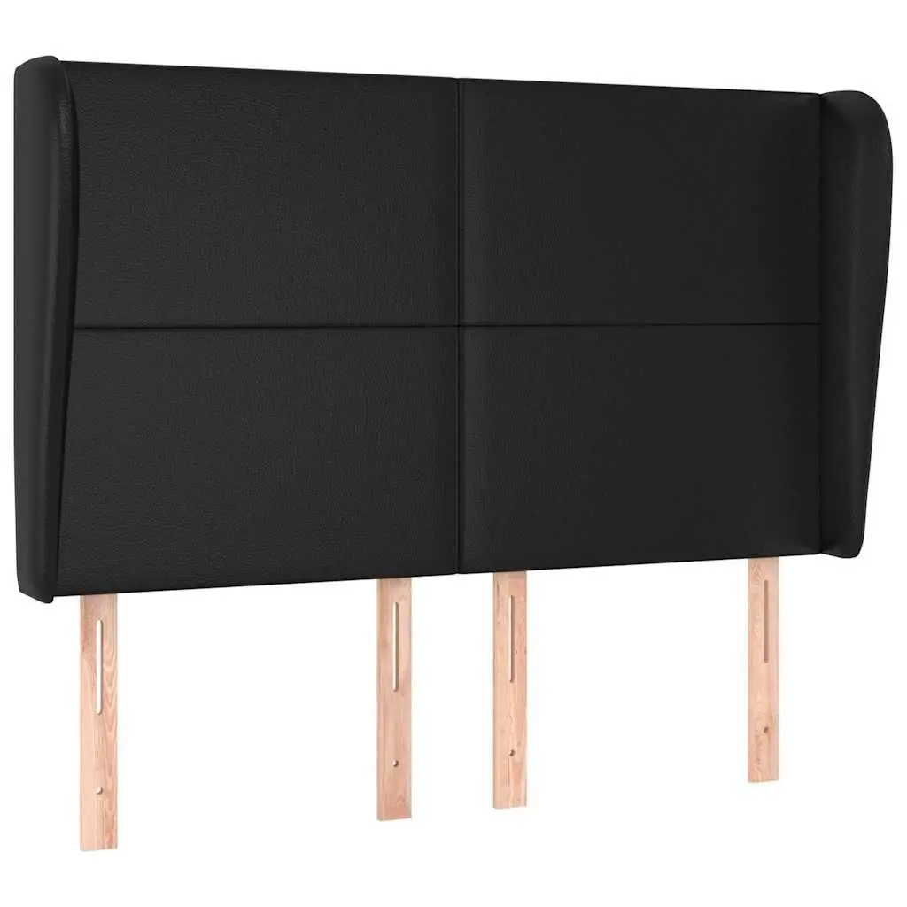 Black Faux Leather Headboard with Ears Bedroom Bed Head Rest Support 147cm