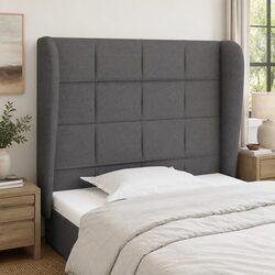 Grey Fabric Headboard with Ears 83cm Adjustable Height