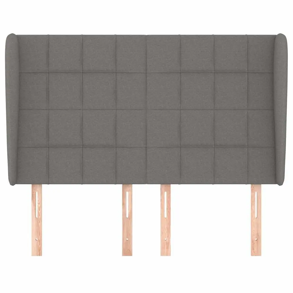 Headboard with Ears Dark Grey 147cm Fabric Bed Head Support Back Rest