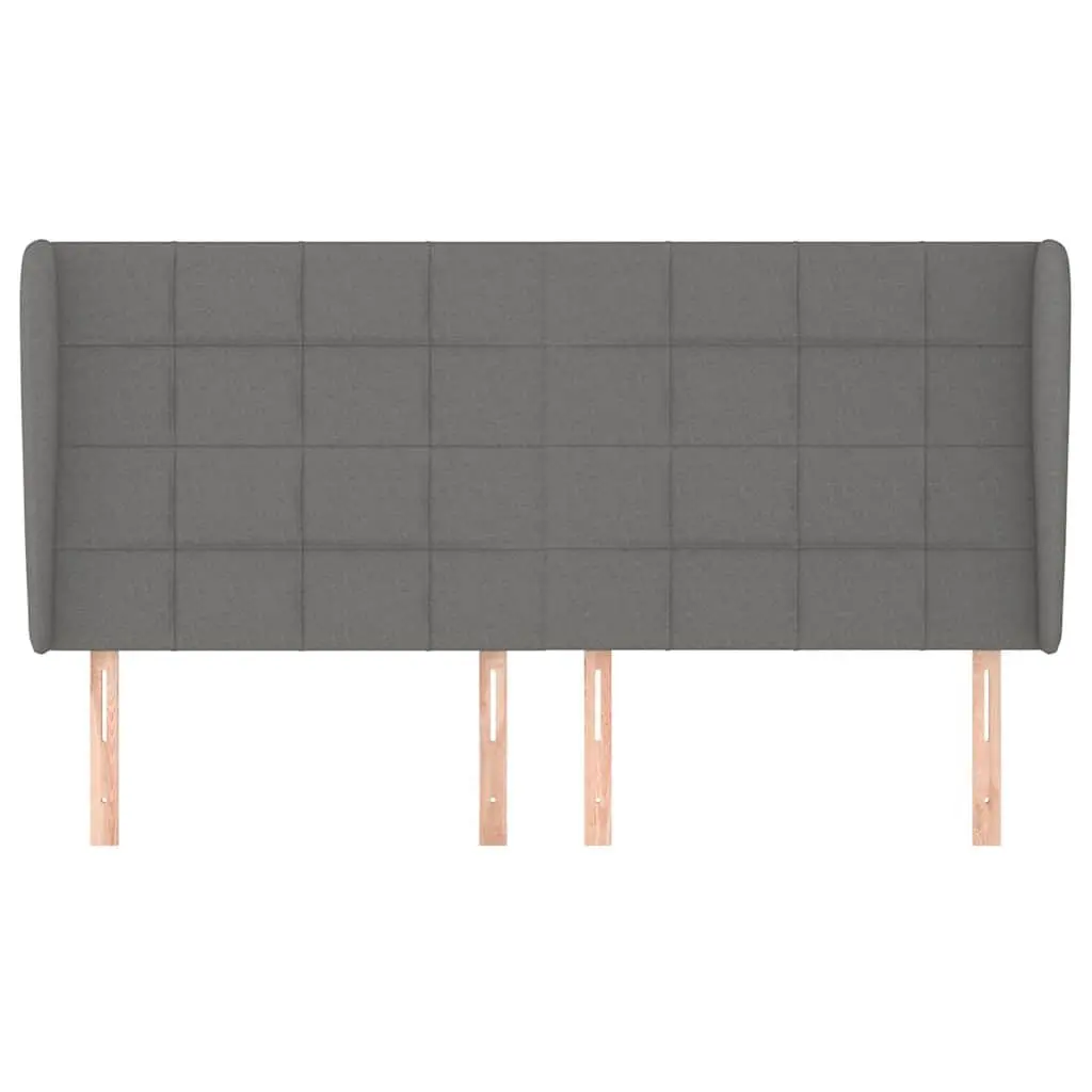 Grey Fabric Headboard with Ears and Adjustable Height 203cm