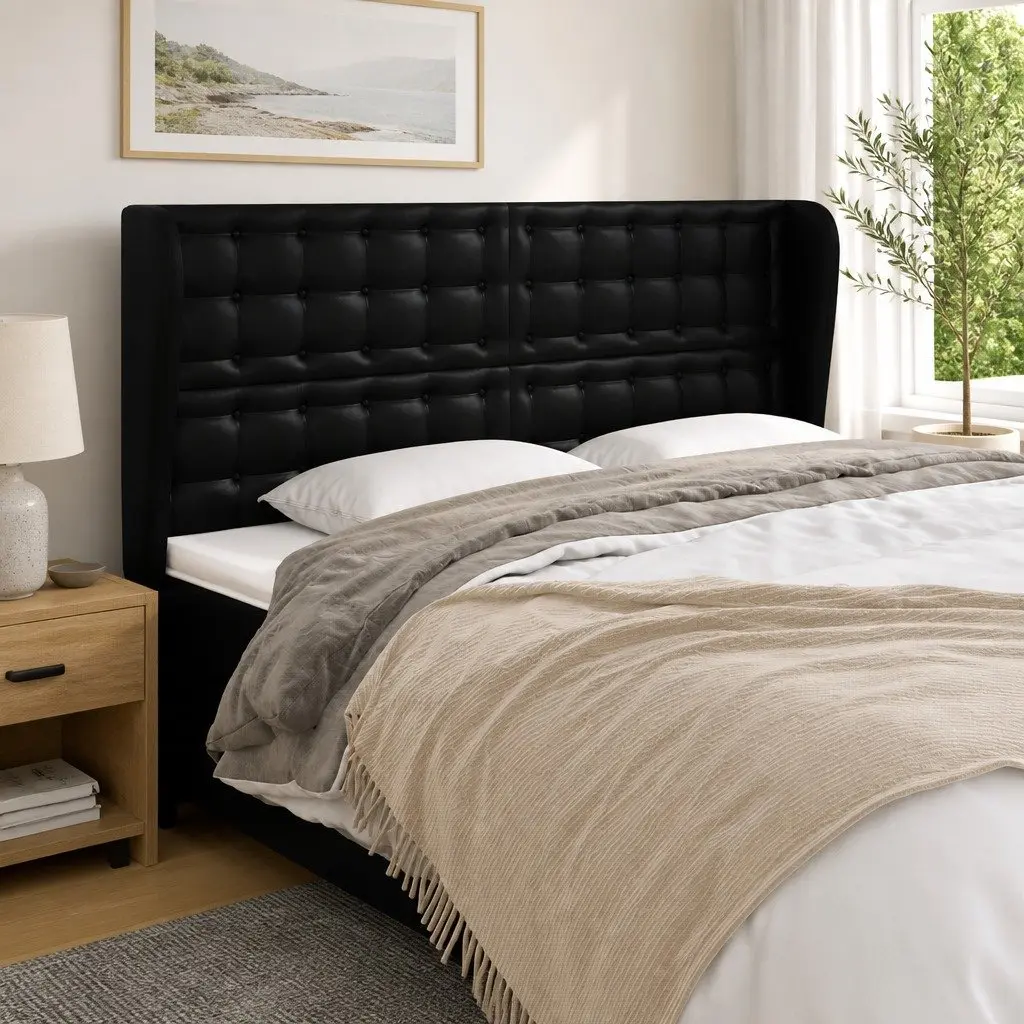 Headboard Faux Leather 163cm Black