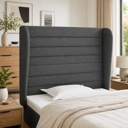 Stylish Grey Fabric Headboard with Ears - 103cm Adjustable