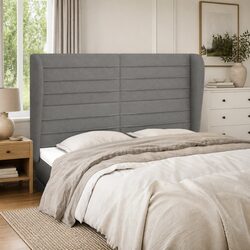 Stylish Dark Grey Headboard with Ears for Bed Frames
