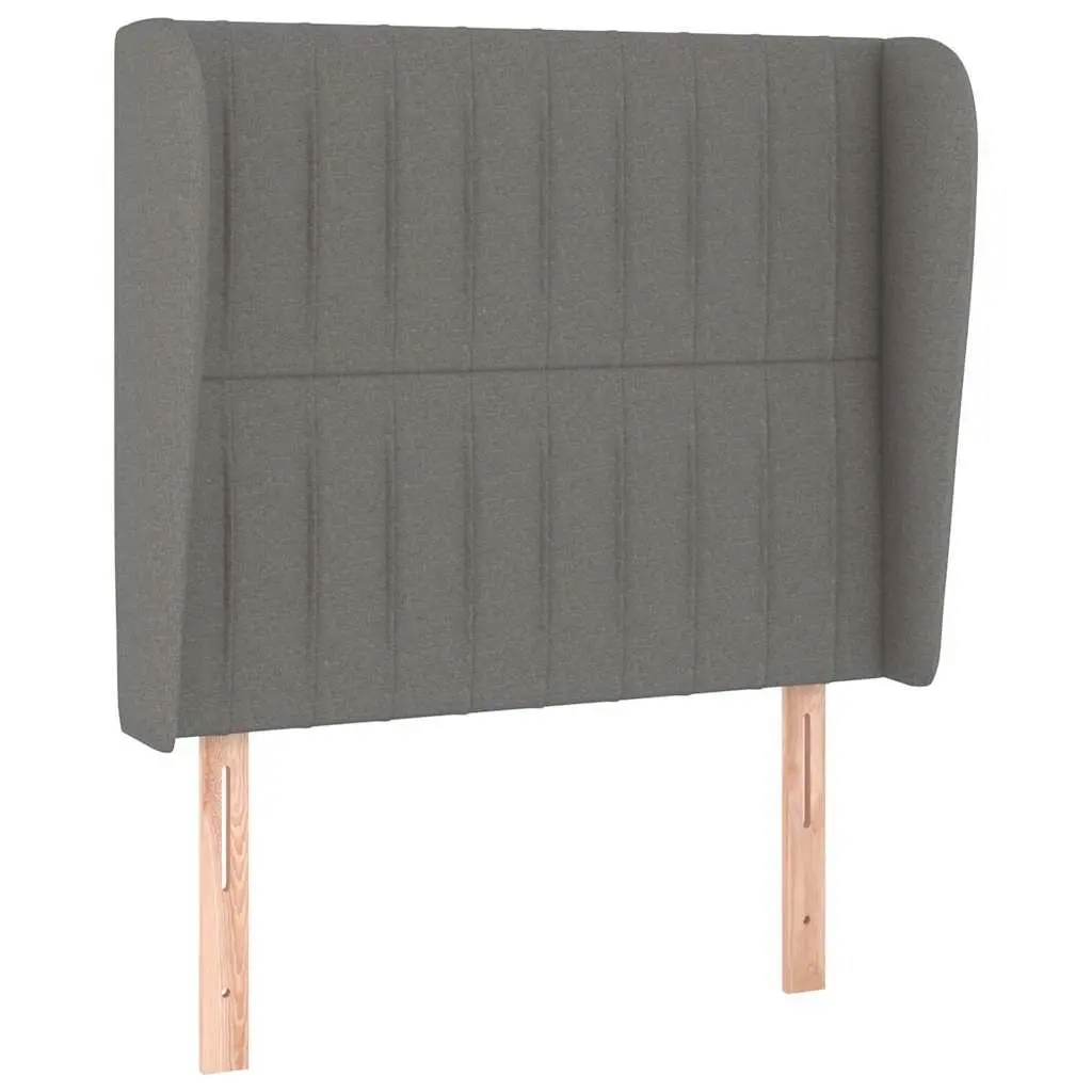 Grey Fabric Headboard with Ears 83 cm