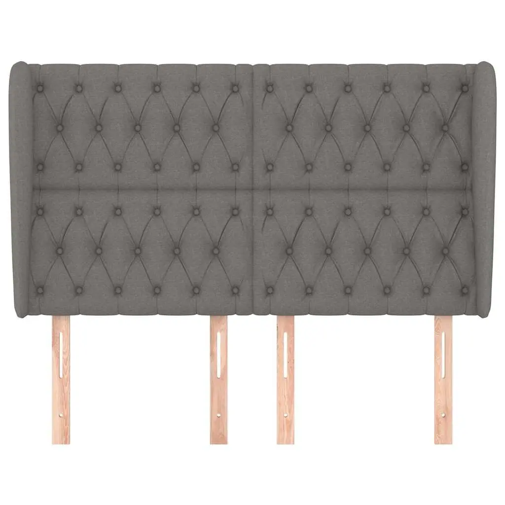 Grey Fabric Headboard with Ears 163 cm for Beds