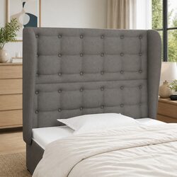Stylish Grey Fabric Headboard with Ears 103 cm