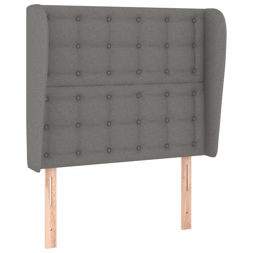 Grey Fabric Headboard with Ears 103 cm