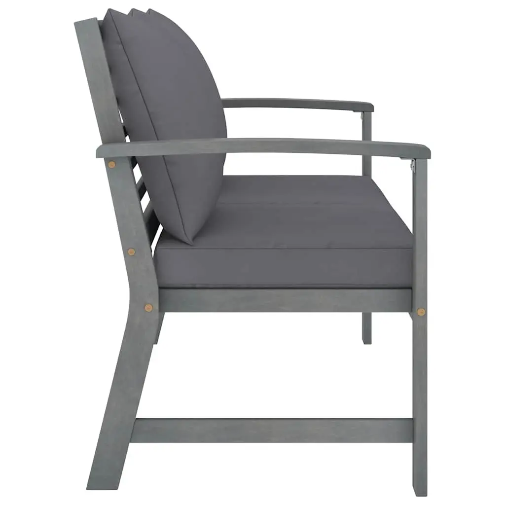 Garden Lounge Set Solid Acacia Wood 4 Piece Outdoor Furniture Grey