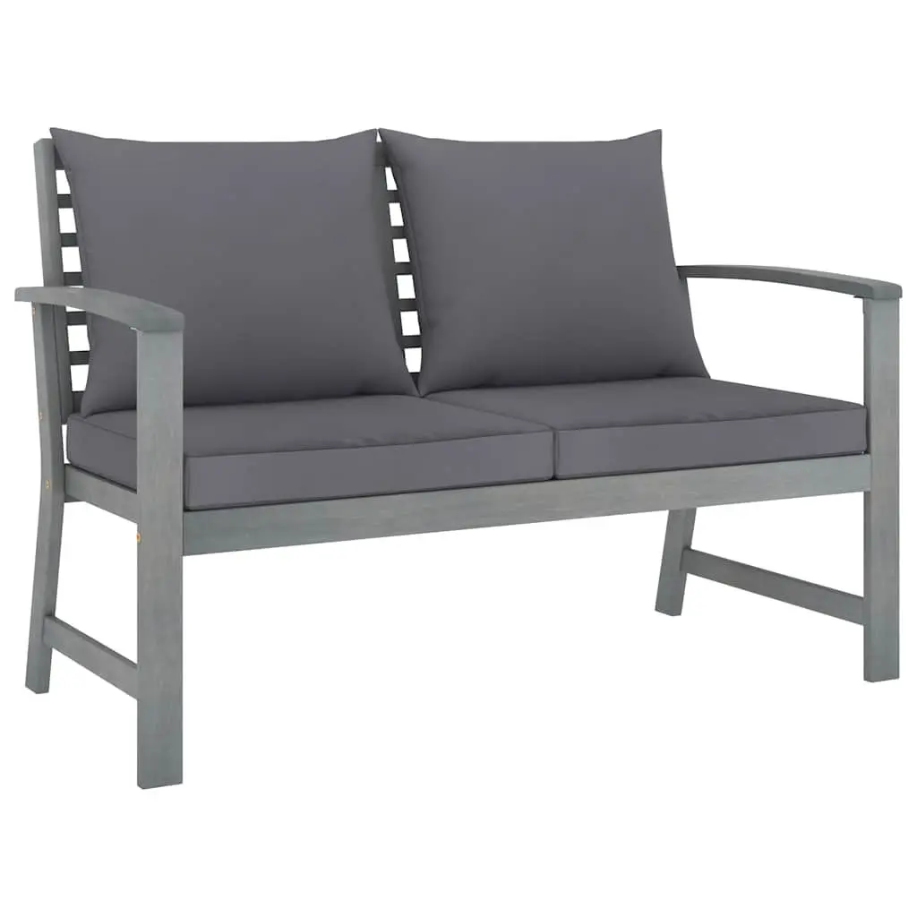 Garden Lounge Set Solid Acacia Wood 4 Piece Outdoor Furniture Grey