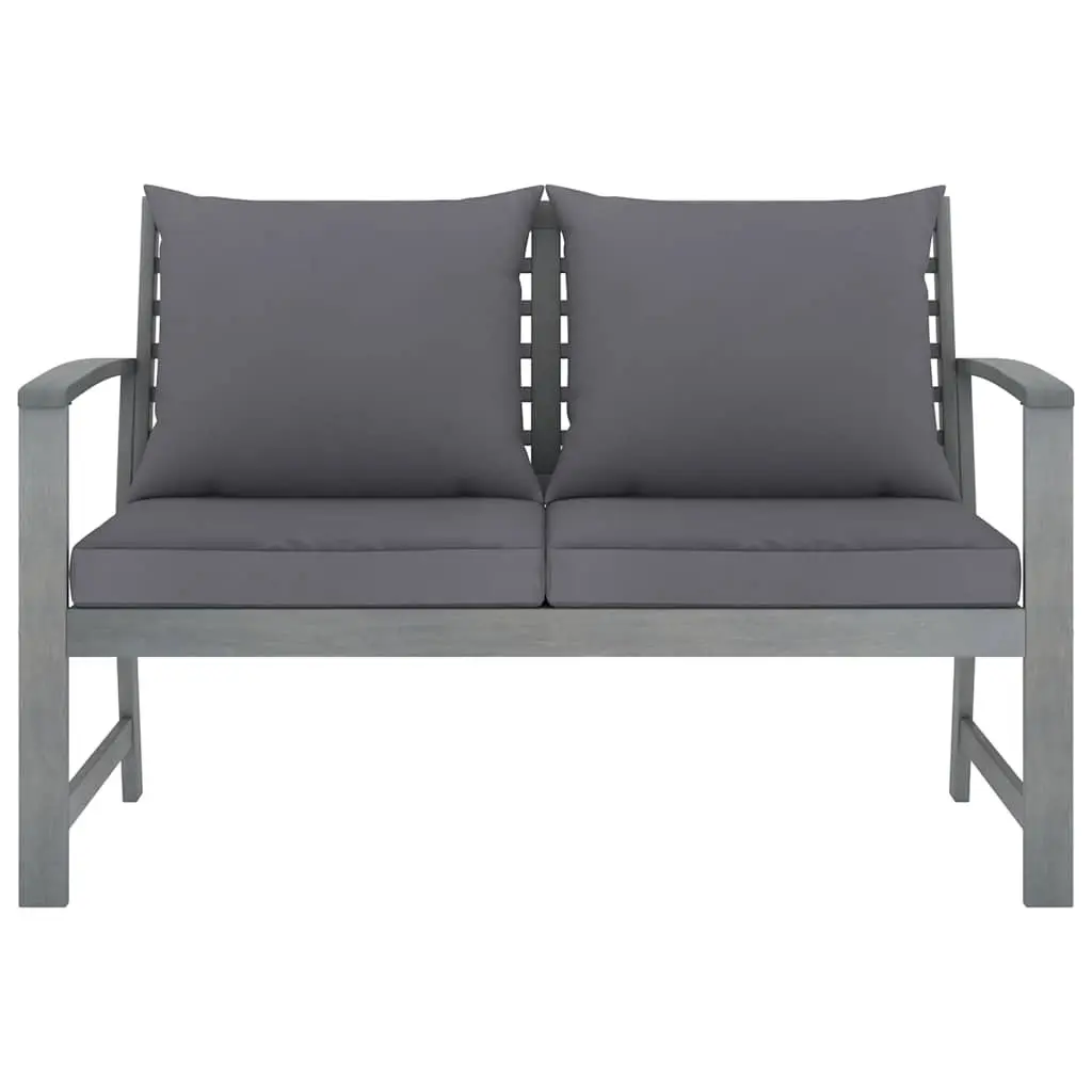 Garden Lounge Set Solid Acacia Wood 4 Piece Outdoor Furniture Grey