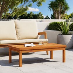 Solid Wood Outdoor Coffee Table 100x50x33 cm Brown