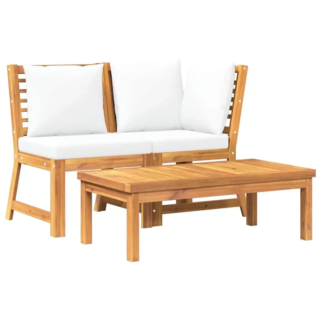 Solid Wood Outdoor Sectional Sofa Set with Cushions