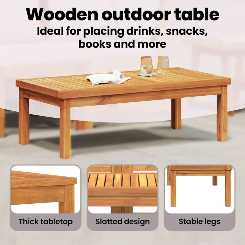 Solid Wood Outdoor Sectional Sofa Set with Cushions