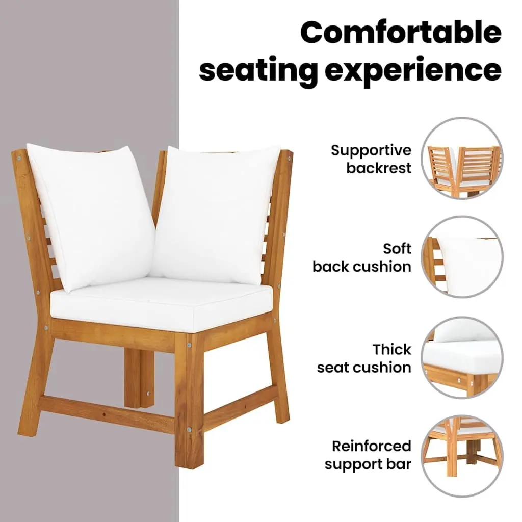 Solid Wood Outdoor Sectional Sofa Set with Cushions