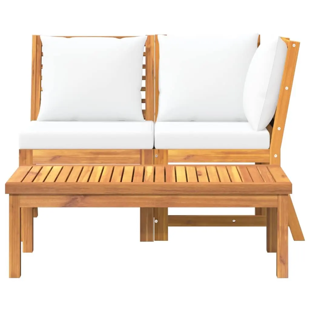 Solid Wood Outdoor Sectional Sofa Set with Cushions