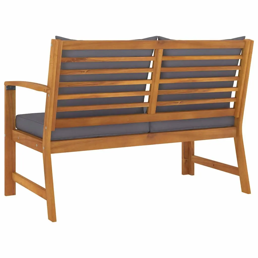 Solid Wood Garden Bench 114.5cm with Cushions