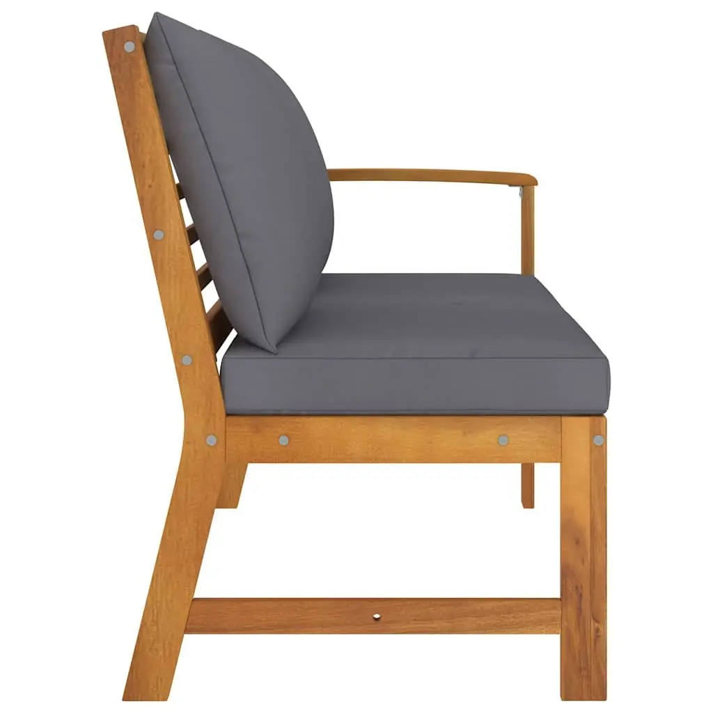 Solid Wood Garden Bench 114.5cm with Cushions